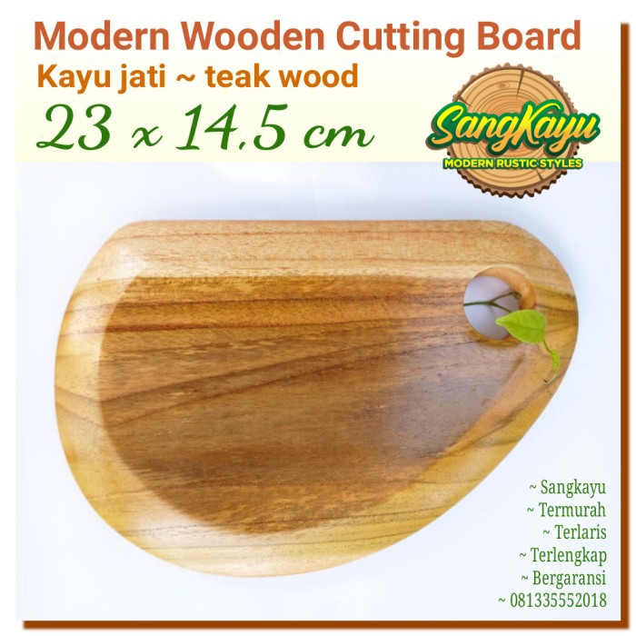 Talenan kayu jati talenan 23x14,5cm modern wooden cutting board