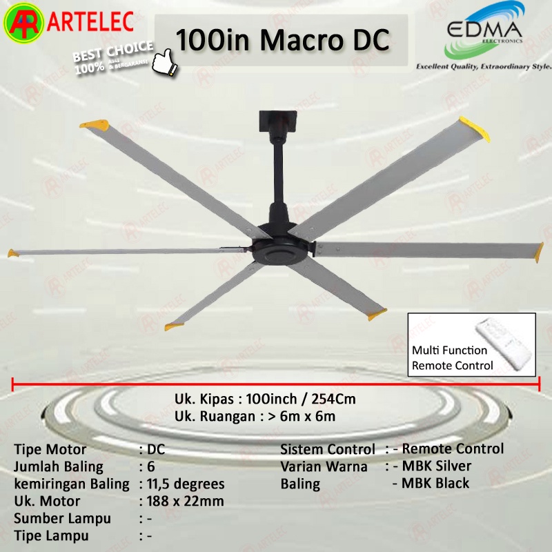 Kipas Angin Gantung MT EDMA 100in MACRO DC Kipas Angin Dekorasi Kipas Angin Plafon mt edma | MtEdma