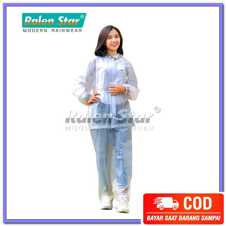 Fashionolshopp | Jas Hujan Pria Dewasa Tebal Keren Setelan Pingui GJ590 Jas Hujan Stelan Putih Benin