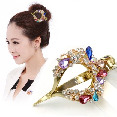 Jepit rambut korea wanita premium kristal zirkon motif baru import 9cm