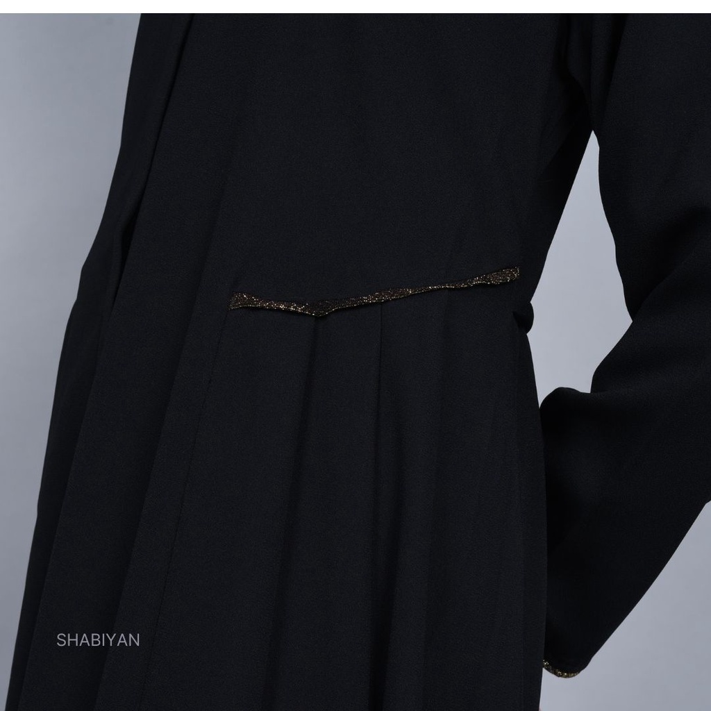 SHABIYAN 449 Gamis Hitam Polos Abaya Premium | Esra-4