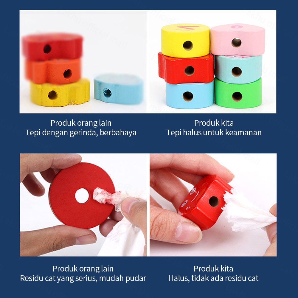 JCHO mainan kayu edukasi anak 3D wooden toys mainan blok kayu balok kayu mainan anak