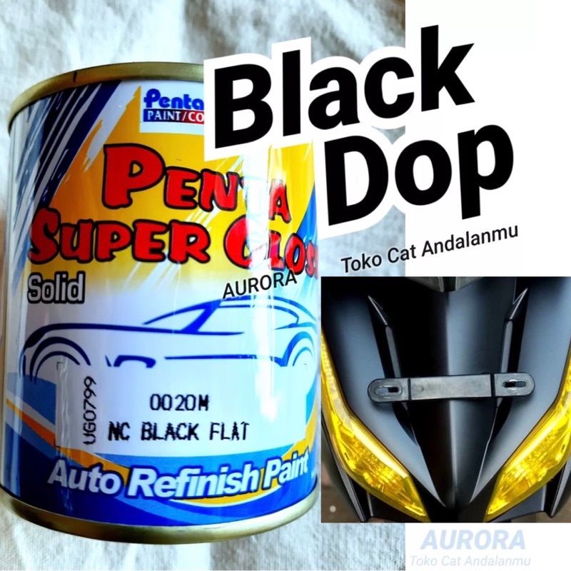 Cat Hitam Dop Penta super Gloss Black Doff Hitam Doff Black Flat 200ml Aksesoris Mobil