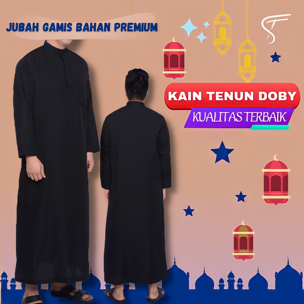 Baju Gamis Pria Jubah Pakaian Fashion muslim Pria laki Cowok Dewasa Terbaru Lengan Panjan Kualitas k