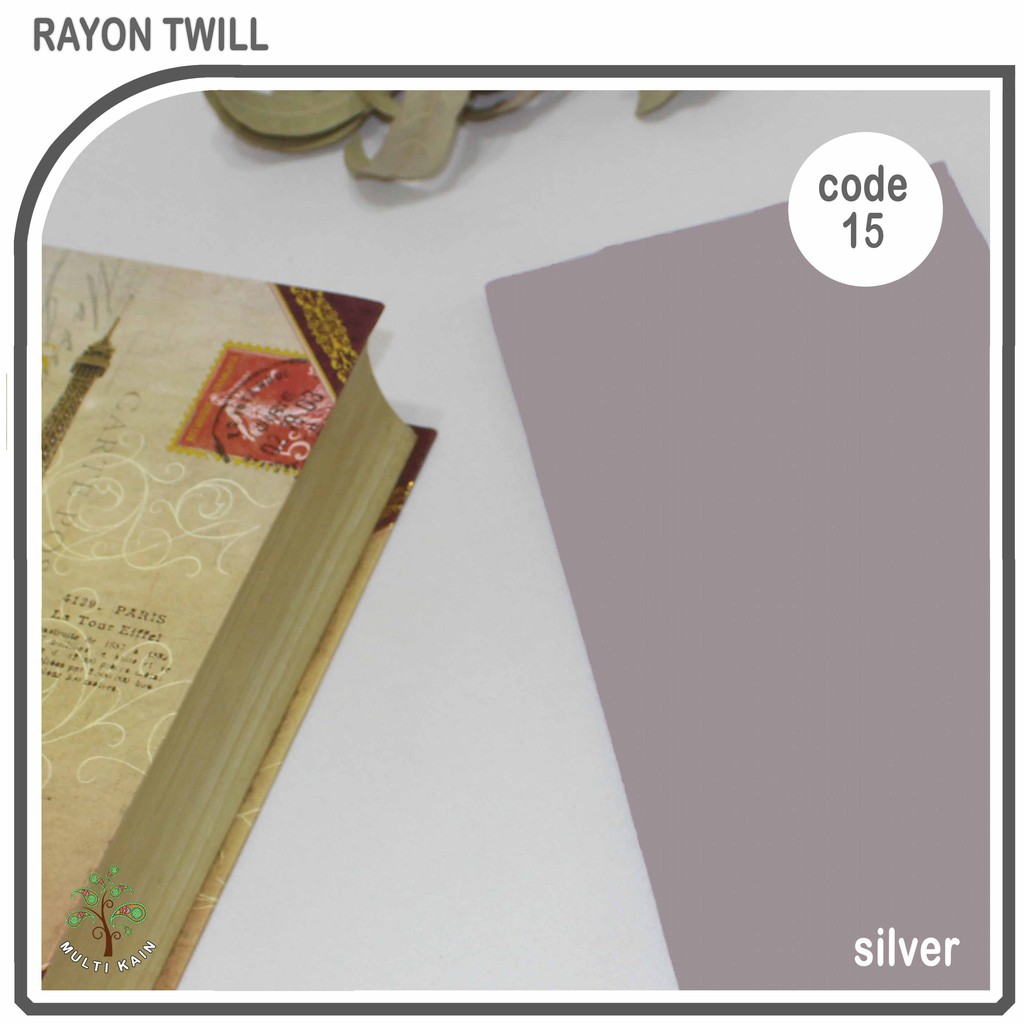 Multi kain rayon twill viscose sakura polos premium quality soft lembut tebal harga eceran-15 silver