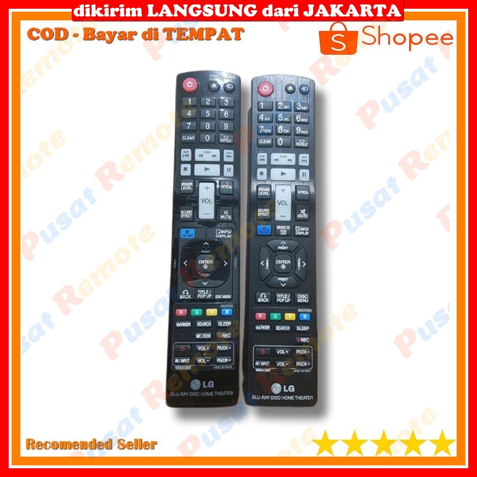 Remote Remot DVD LG Blu Ray Disc Home Theater LG Ht806 / Ht805 / Dh7530 / AKB73655503 Original Asli