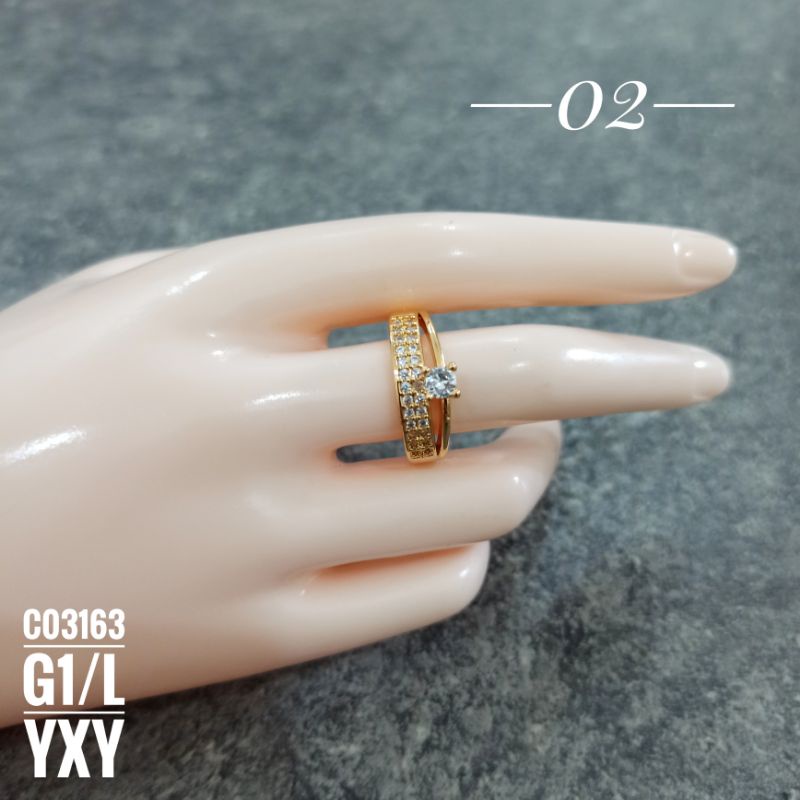 Cincin xuping fashion Mewah Zircon Gold C03163