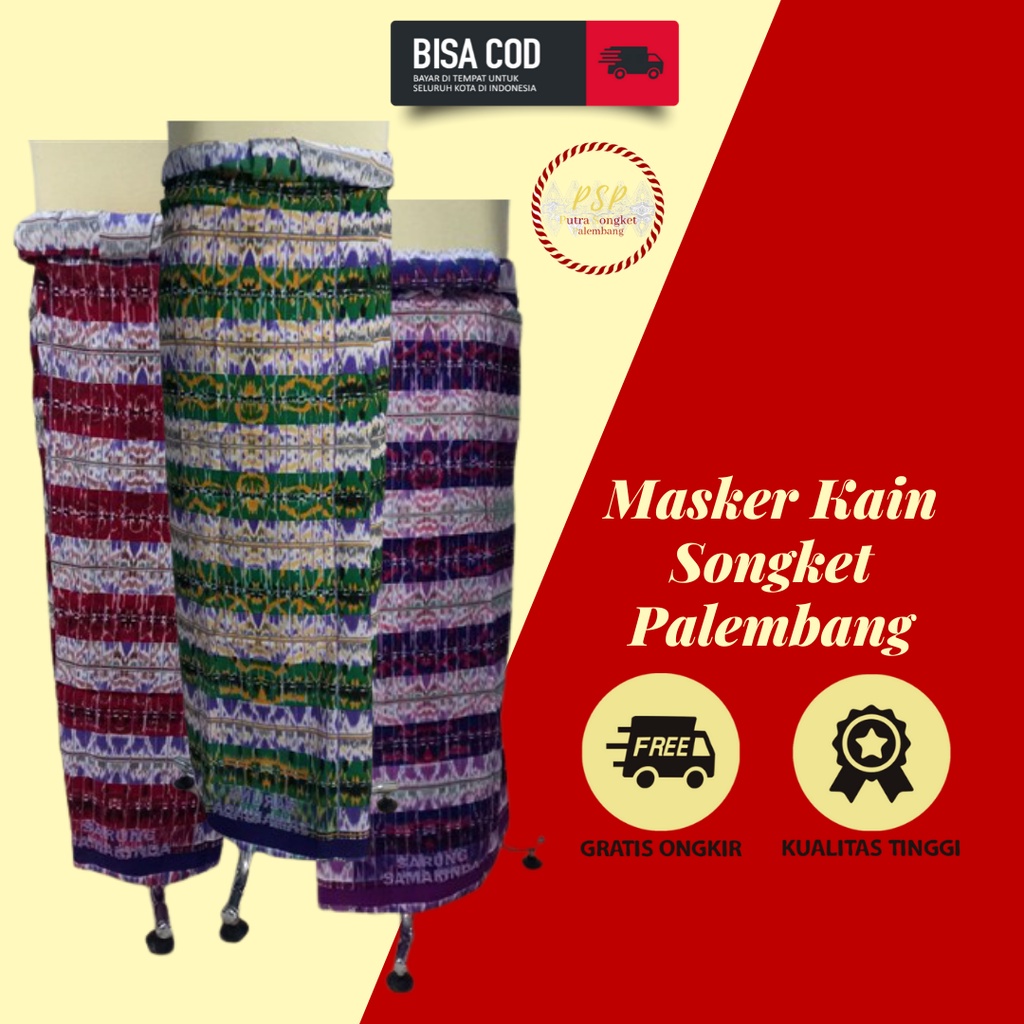 Kain Sarung Cowok Tajung Pria Khas Palembang Berbagai Macam Warna & Motif
