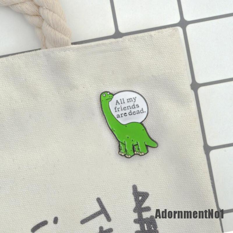 (Adornmentno1) Bros / Pin Bahan Metal Desain Dinosaurus Hijau Enamel Untuk Aksesoris Pakaian