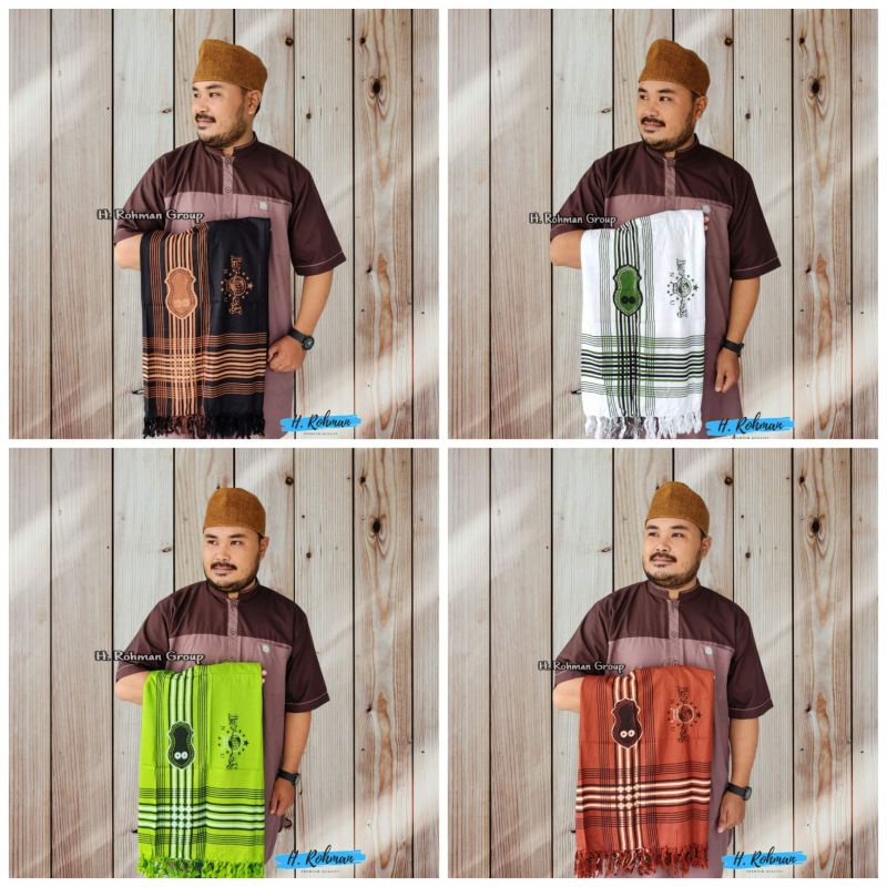 Terbaru Sorban Premium Motif NU kombinasi trompa rida ar-rida asli rayon Sorban Kashmir / Sorban Hab