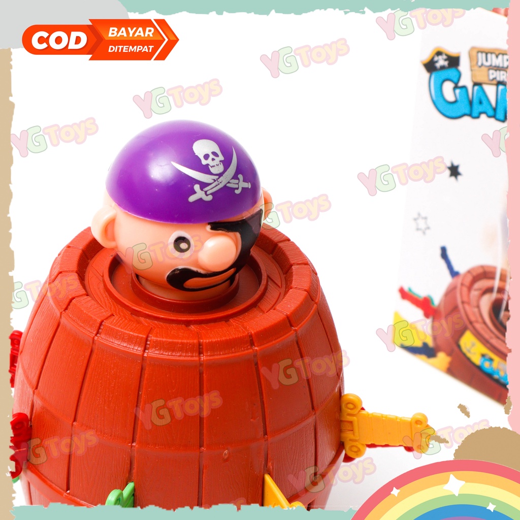 YGtoys Mainan Anak Jumping Pirate Pirates Mainan Tong Bajak Laut Mini Mainan Keluarga Seru Lucu Mainan Korea