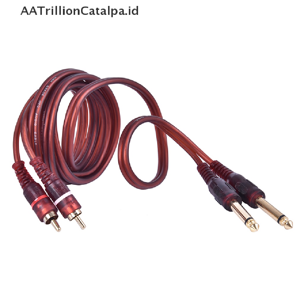 Aatrillioncatalpa Kabel Audio Mixer Dual RCA Male Ke Dual RCA Male 6.35mm 1 / 4 &quot;Panjang 1.5M