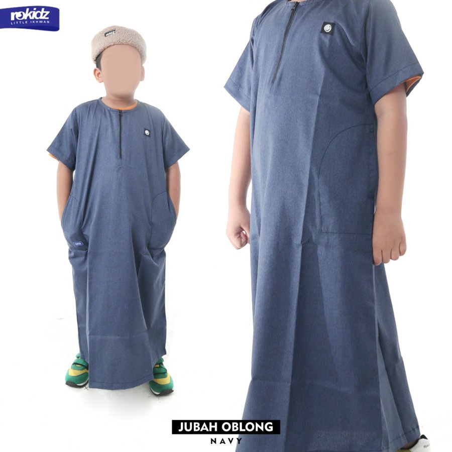 Jubah Oblong ROKIDZ Gamis Jubah Oblong Lengan Pendek Anak Laki-Laki