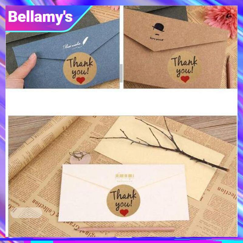 

COD ❤️ Terima Kasih Kertas Kraft Bulat Stiker Roll Stiker Cinta Amplop Dekorasi Pernikahan-Bellamy's