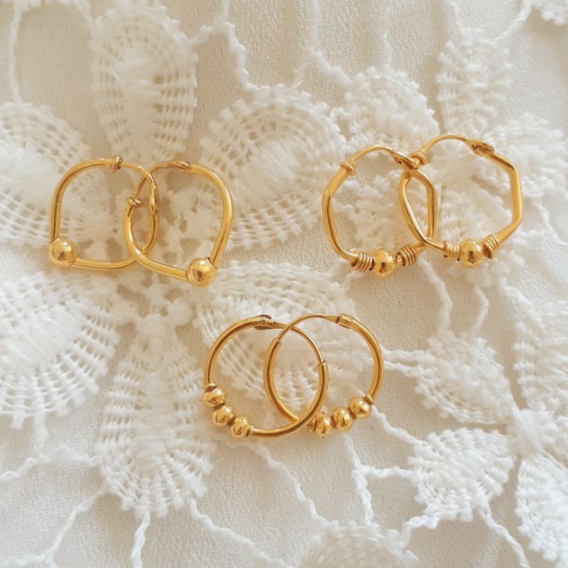 Anting Ring Emas Muda 1/2 gr