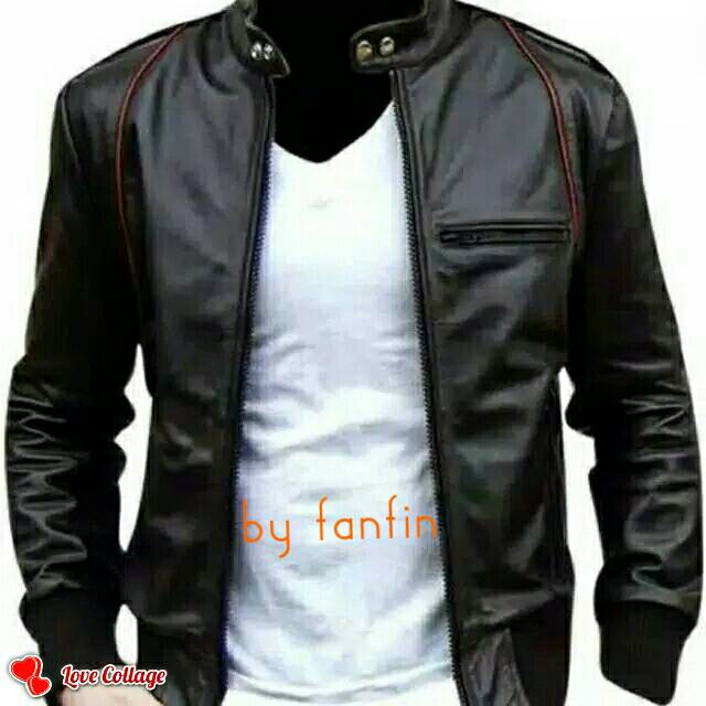 PREMIUM JAKET KULIT Casual Elegant Pria Kulit Asli Domba Kualitas Super SlimFit Hitam Coklat Maroon