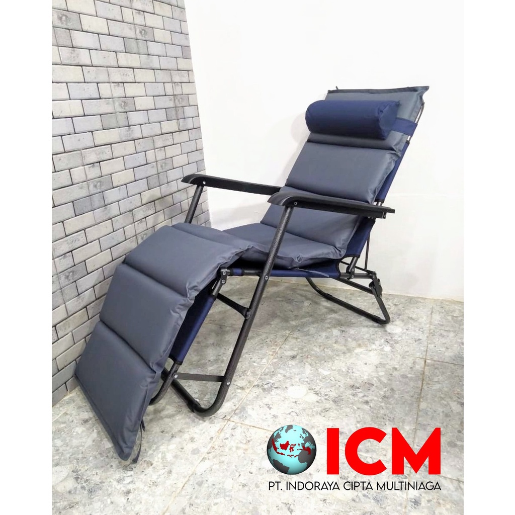 Kursi Lipat Santai Berjemur Lounge Chair Black