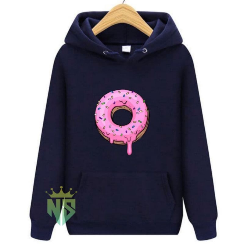 jaket hoodie simple logo anime donat-Noval store