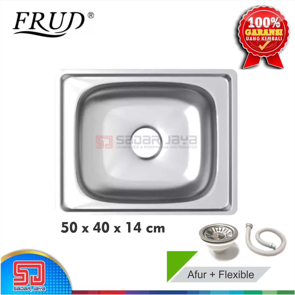 Kitchen Sink Frud IR45040 Wastafel Dapur Bak Cuci Piring 1 Bowl Tanpa Sayap