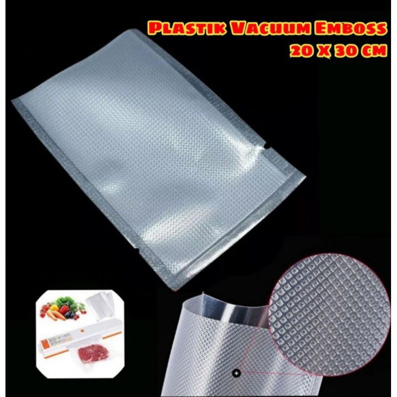 Plastik Vacuum Sealer Emboss Ukuran 20x30 dan 17x25 Plastik Vakum Makanan