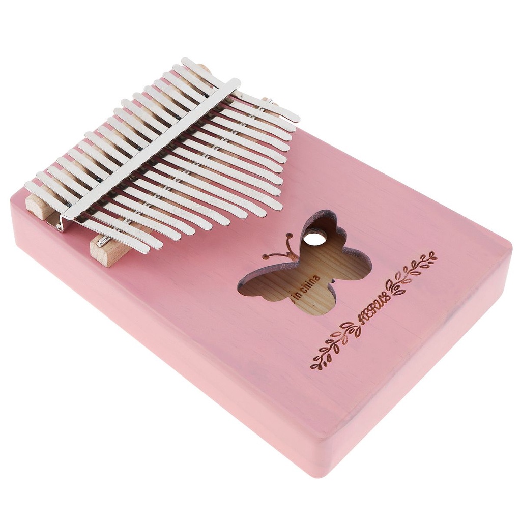 Kalimba Piano Jempol 17 Kunci Bahan Kayu Pinus Dengan Lubang Suara Butterfly Mbira Untuk Hadiah
