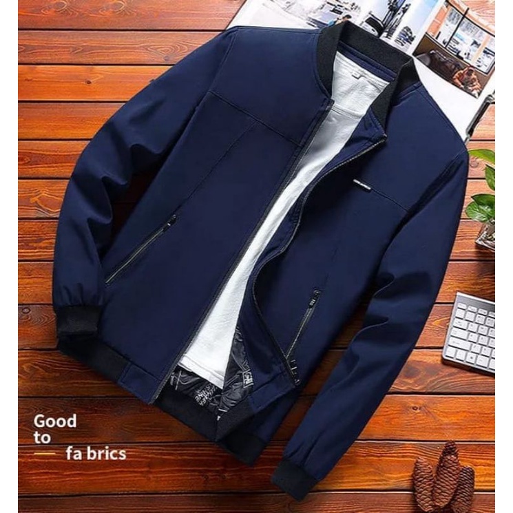 jaket kain katun setelan atasan pria dewasa / jaket aury / jaket bomber / jaket casual tren masa kin