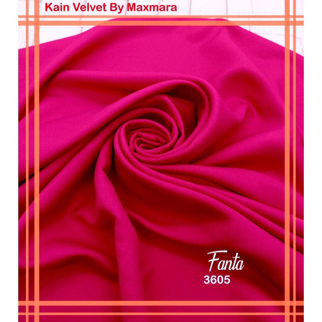 Bahan Multi Kain Satin saten Velvet maxmara Polos bridesmaid Meteran Super A Grade-3605 fanta