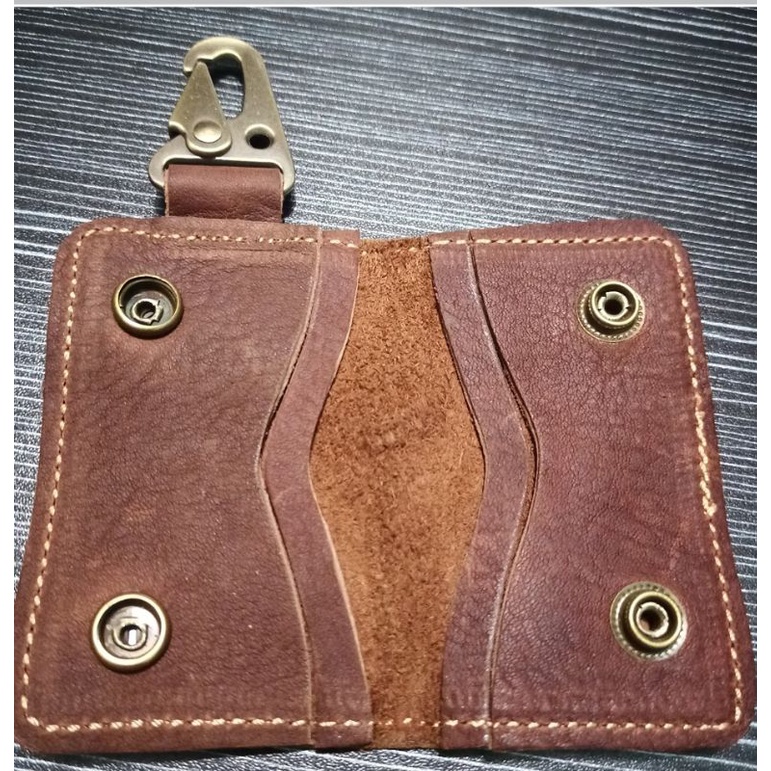gantungan kunci dompet stnk kulit asli mobil / motor premium leather