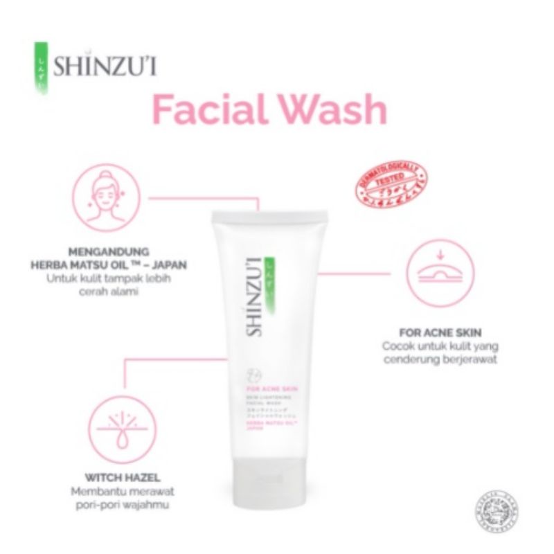 Shinzui Skin Lightening Facial Wash for Acne Skin 80ml