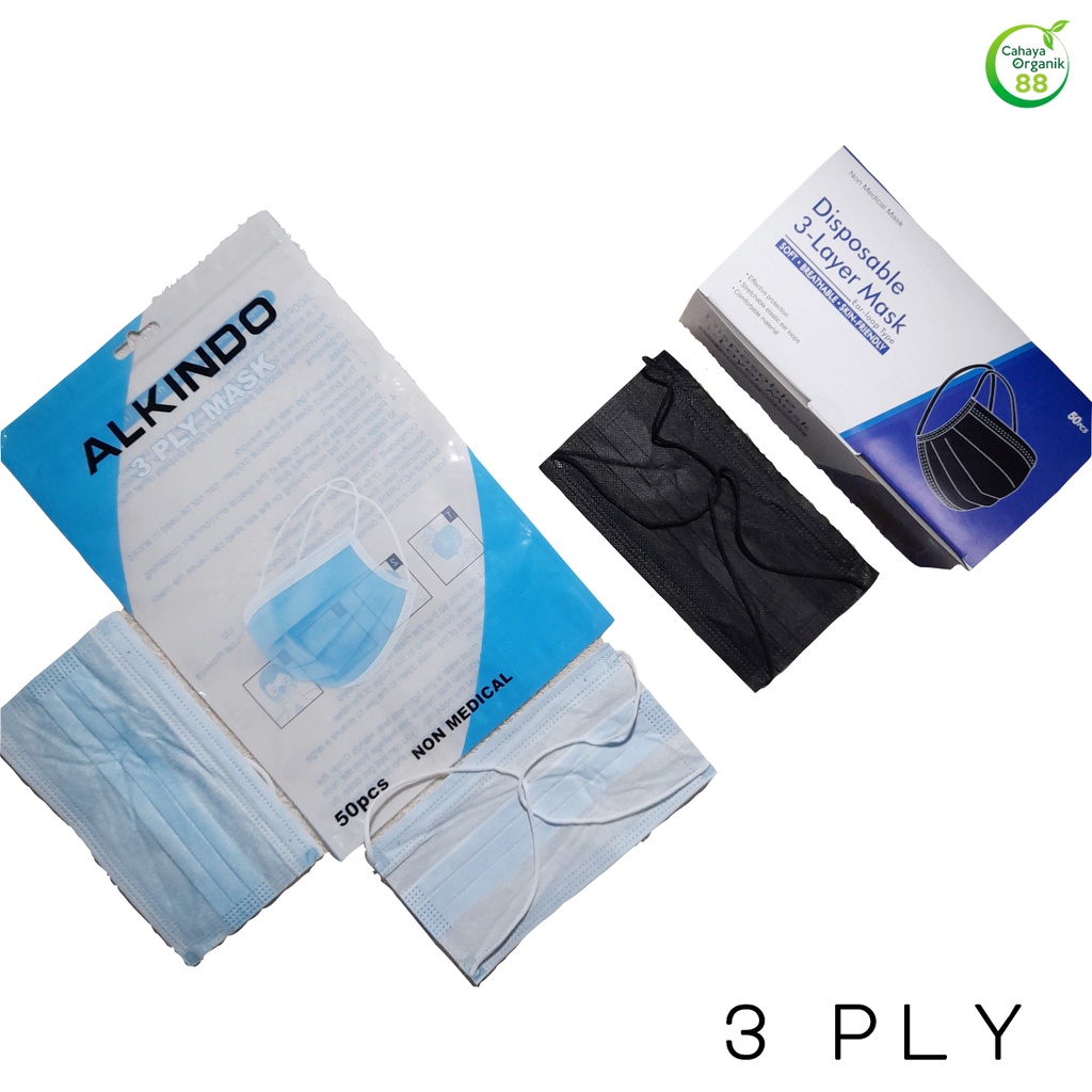 Masker Headloop 3 Ply Face Mask Hijab 1 Box Isi 50 Pcs