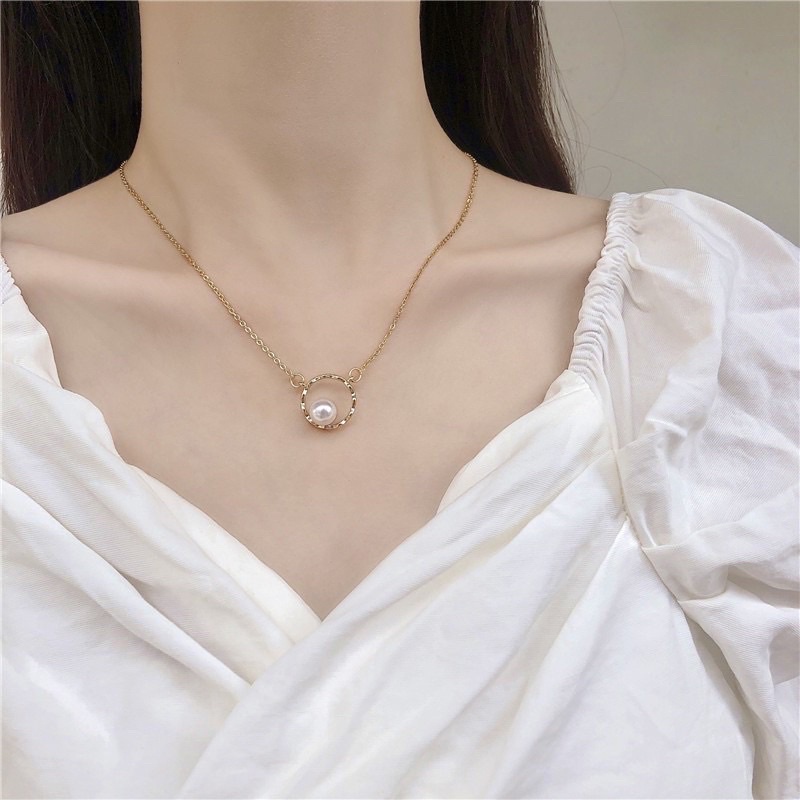 Helloladies Kalung ring liontin mutiara helloladies / kalung aesthetic