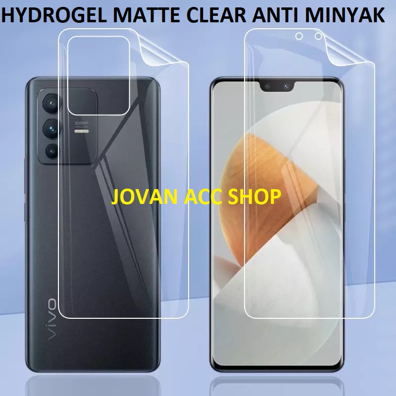 VIVO V23 5G V23e 5G V21 4G V21 5G V20 V20 2021 V20 SE V20SE ANTI GORES HYDROGEL MATTE ANTI MINYAK FULL SET BAGIAN DEPAN DAN BELAKANG SCREEN GUARD GEL GLARE PELINDUNG LAYAR V23 E