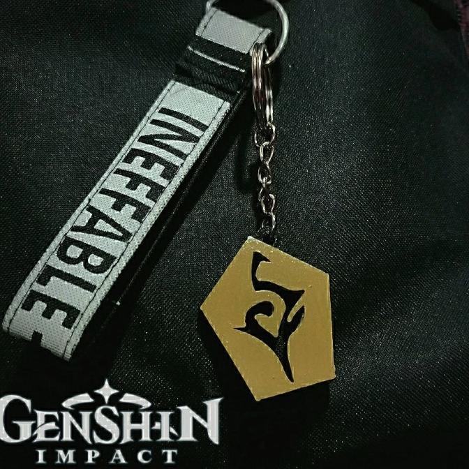 <<<<<] Gantungan Kunci Genshin Impact Hu Tao Hat Insignia Keychain Wang Sheng