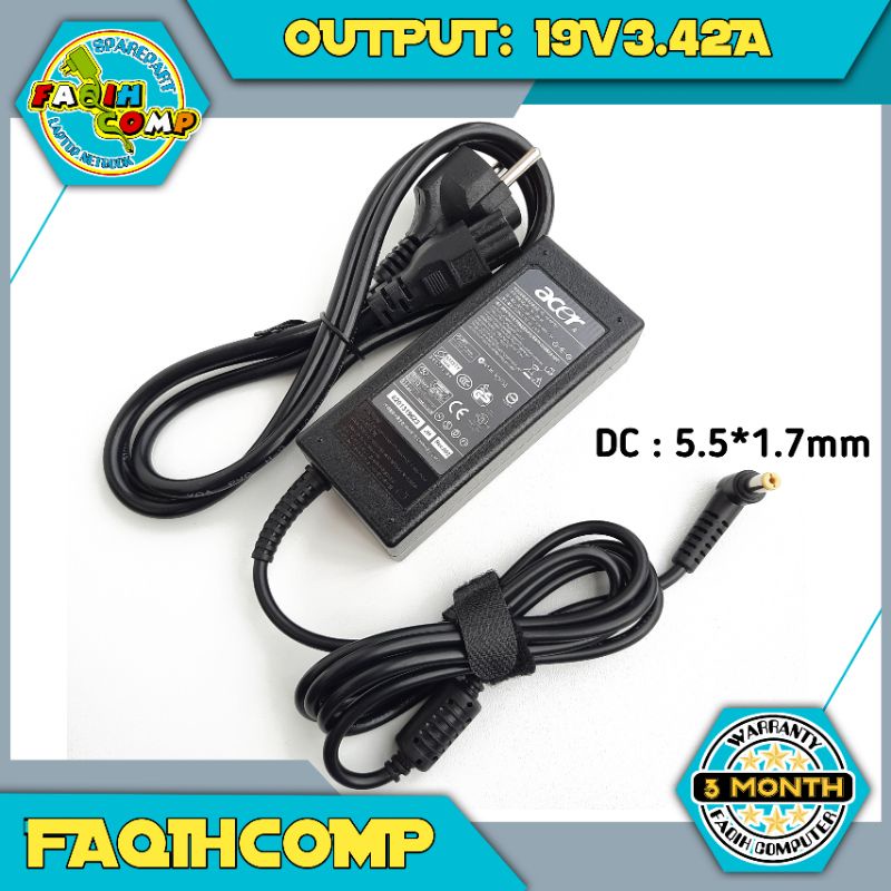 Adaptor Charger Laptop Acer Aspire E5-552 E5-552G E5-553 E5-553G 19V 3.42A 65W (5.5x1.7mm)