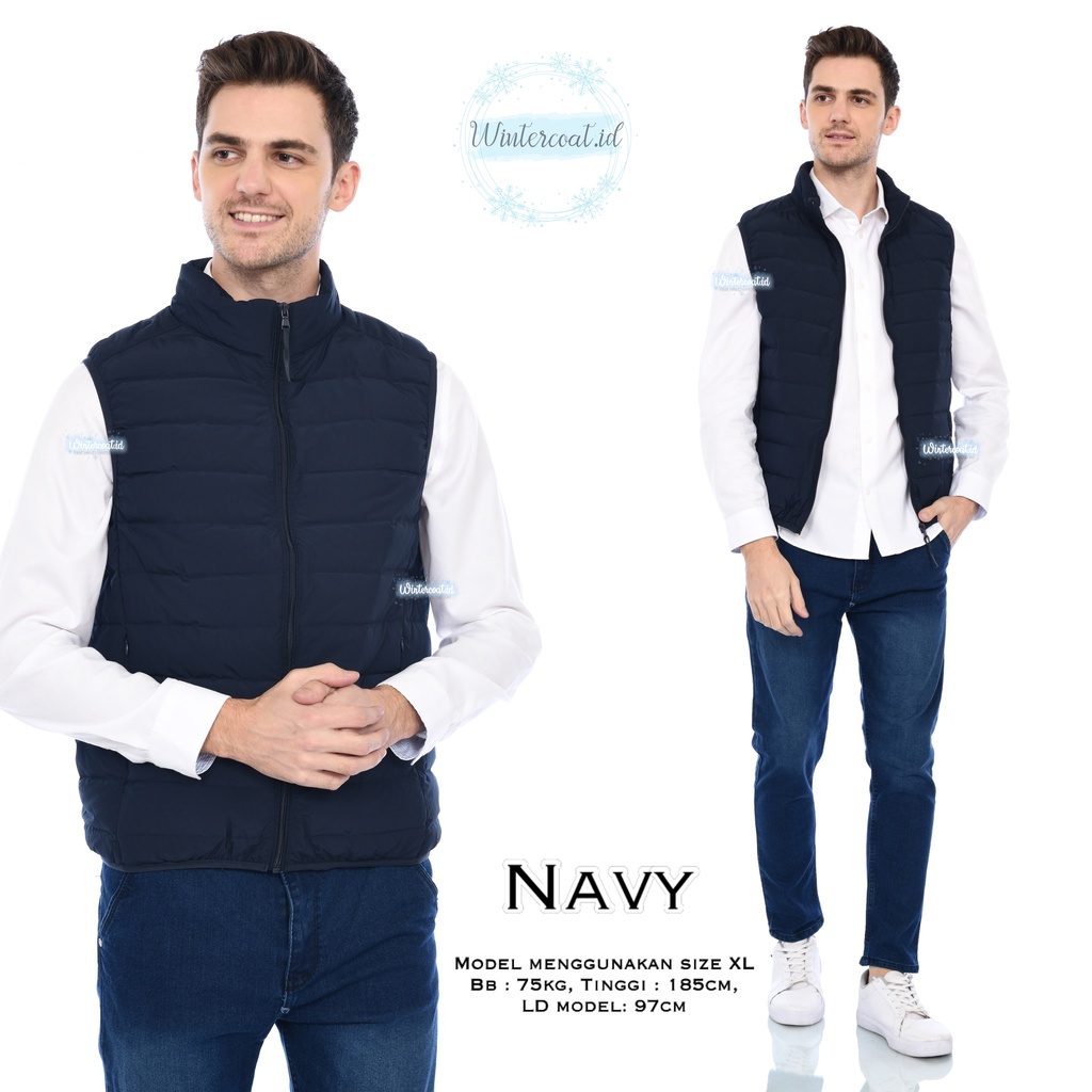 Vest winter pria down padding rompi cowok signature wintercoat.id 90% bulu angsa big size jumbo jaket gunung