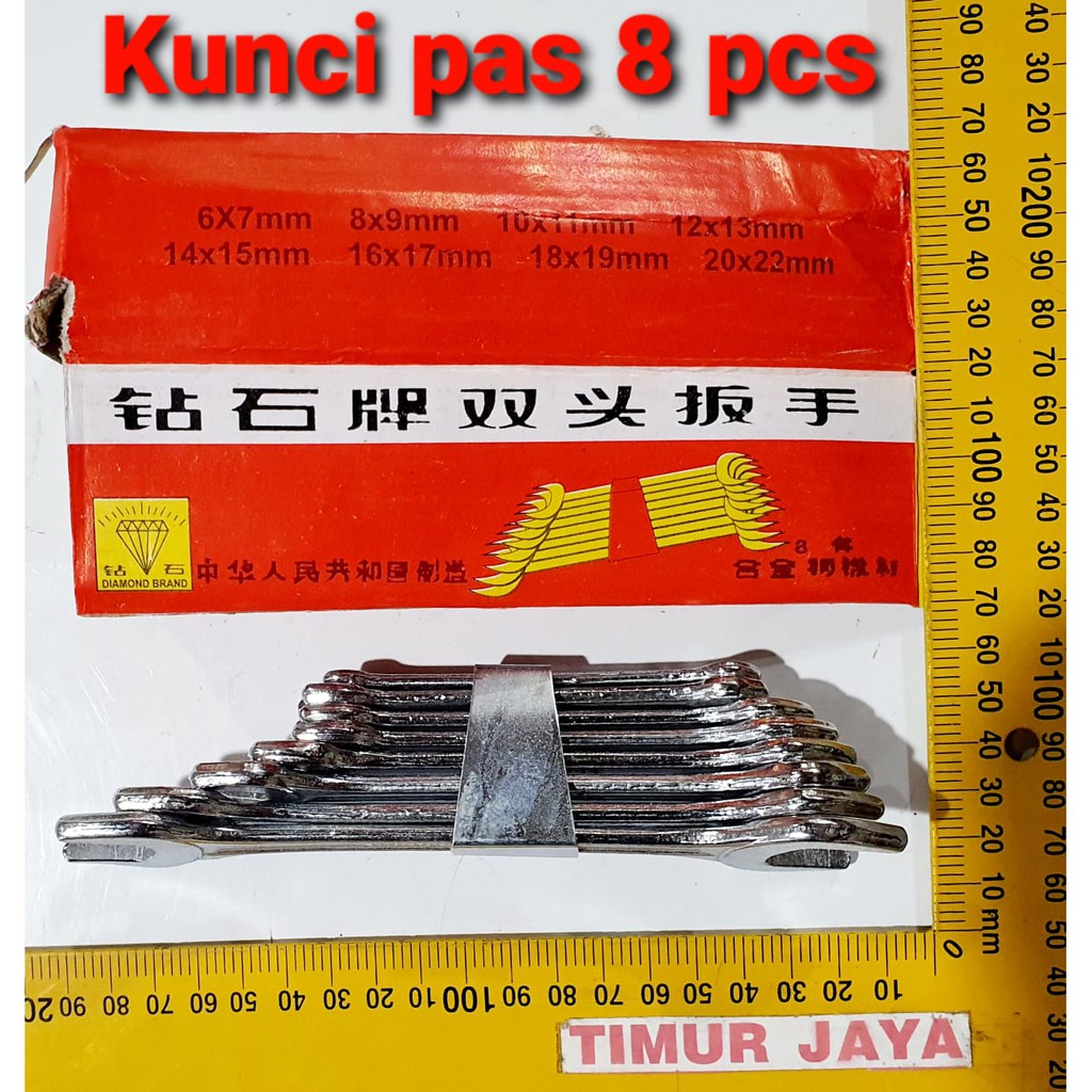 DIAMOND 8 PCS Kunci Pas Set 8 Pcs ( 6-22 ) mm - Open End Wrench