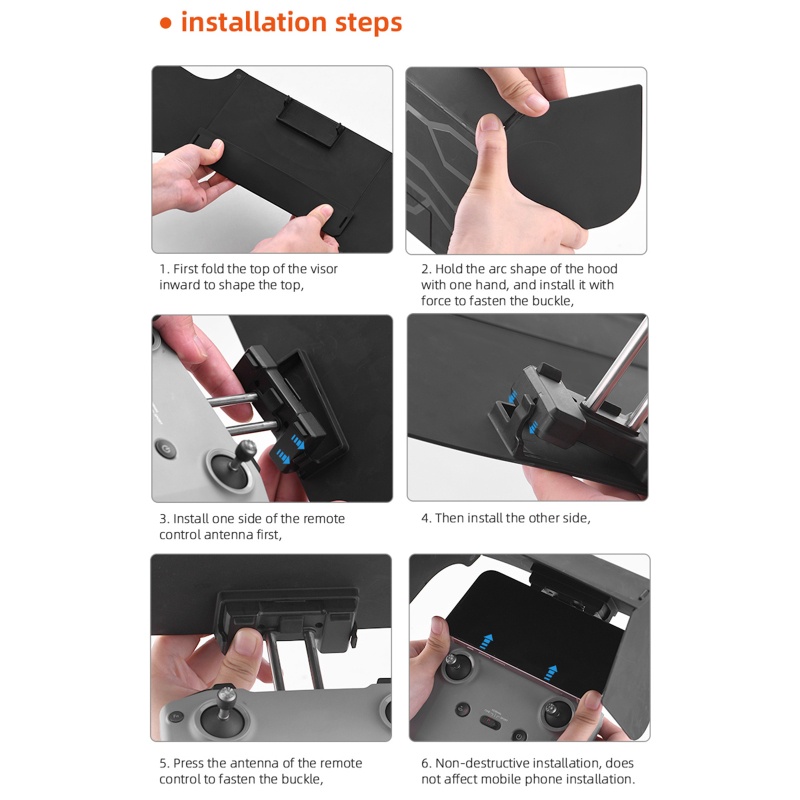 MAVIC Cre Phone Tablet for Sun Shade for Mavic3/Air2/2S/Mini2/Mini3 Pro RC Drone Controller Penutup Monitor Lipat