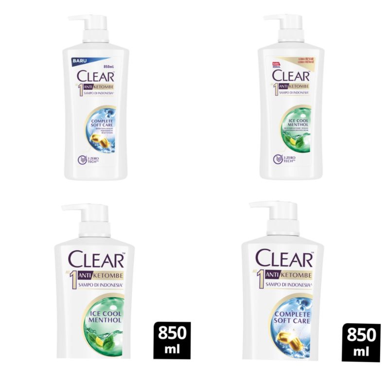 CLEAR Shampoo Besar Ice Cool Menthol / Complete Soft Care 850ml