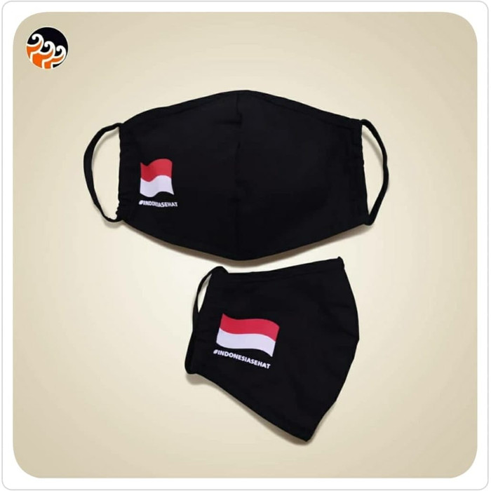 MASKER BATIK KERIS BENDERA MERAH PUTIH (BLACK) - 2