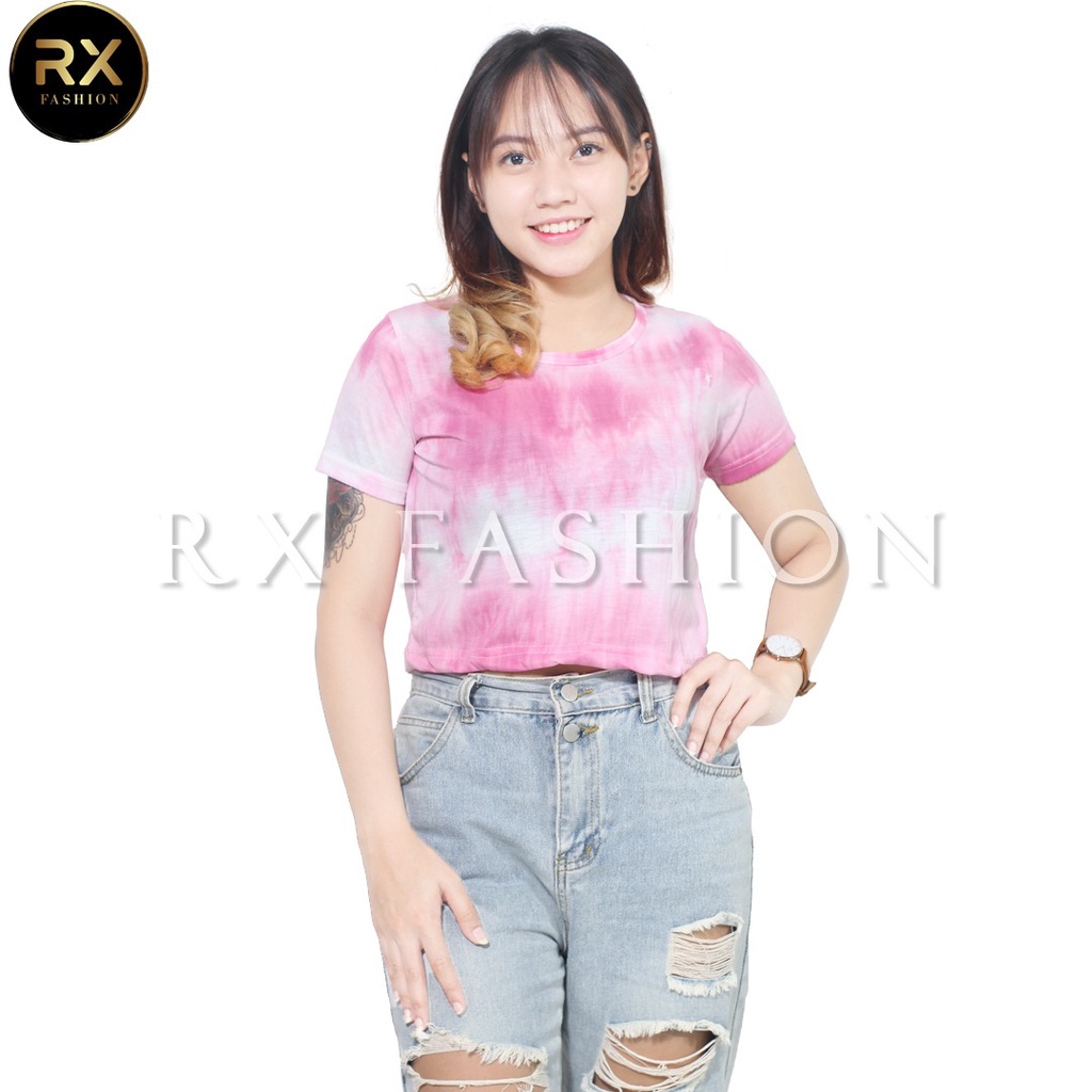 RX FASHION  CROP TIE DYE TEE / TSHIRT TIE DYE / KAOS WANITA  TIE DYE  MURAH