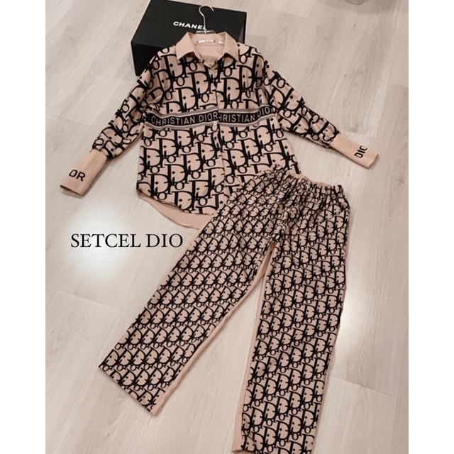 SETCEL DIO ( kemeja + kulot )-Setcel dio COKLAT