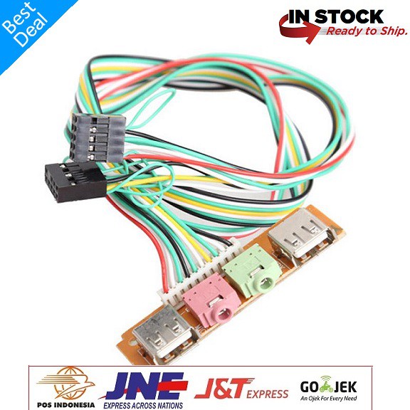 USB FRONT PANEL - AUDIO JACK OUTPUT PC 3.5MM HEADSET MIC