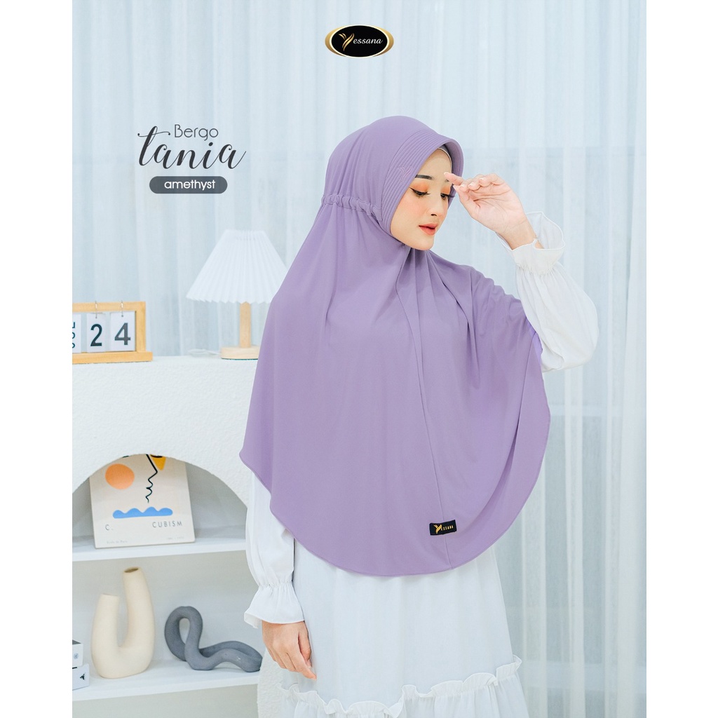 TANIA Daily Bergo Jumbo Serut Belakang Yessana Hijab bahan Jersey Madina Ori Murah