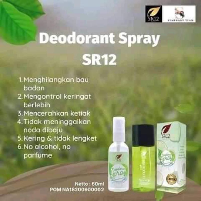 DEODORANT SPRAY SR12 HERBAL SKINCARE KEMASAN BARU (PRODUK BEST SELLER)