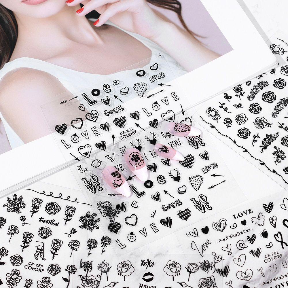 Solighter Stiker Kuku Perlengkapan DIY Perekat Diri Nail Art Decals