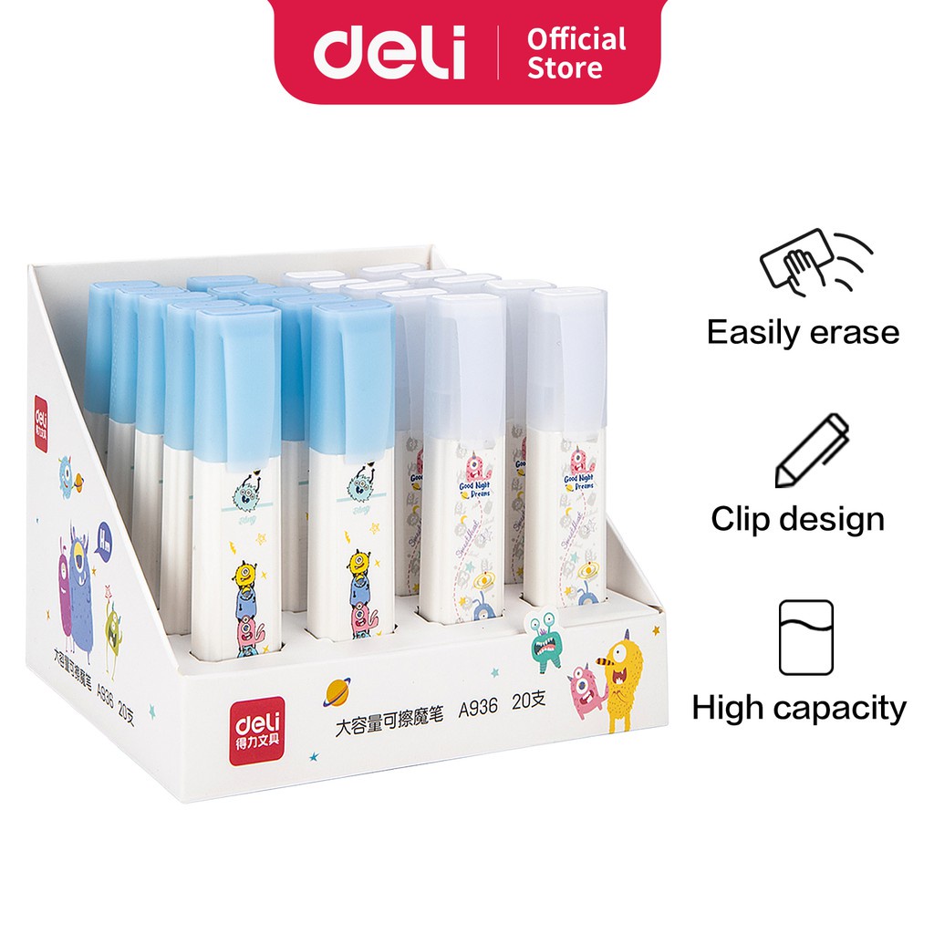 

DELI Eraser for Erasable Pen / Penghapus Pulpen yang Bisa Dihapus, Ujung Miring Tidak Beracun A936