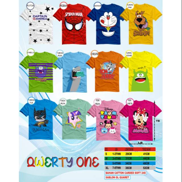 KAOS ANAK KARAKTER MURAH GROSIR KAOS ANAK KONVEKSI BANDUNG Random