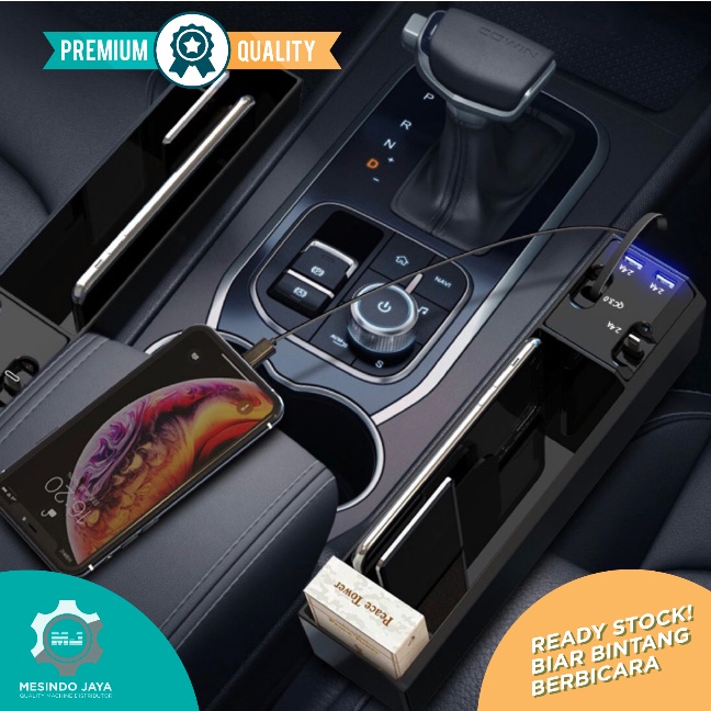 Rak Samping Jok Mobil - Car Seat Gap Dual Charging 2 USB Charger Port / Car Charger Fast Charging 24 Watt