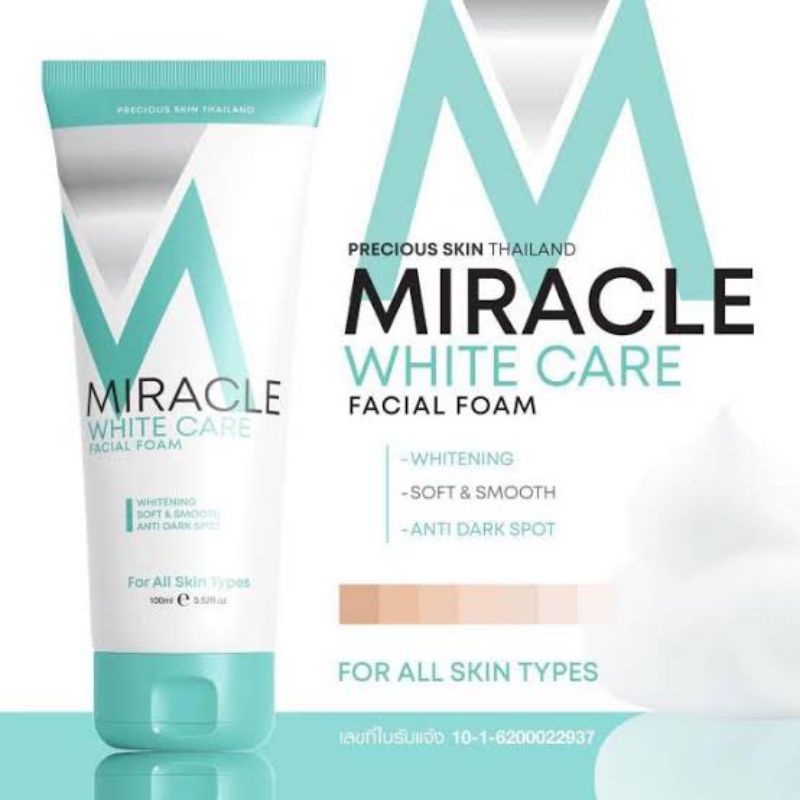 MIRACLE WHITE CARE SOFT &amp; SMOOTH FACIAL FOAM / SABUN MUKA / SABUN WAJAH / PEMBERSIH MUKA