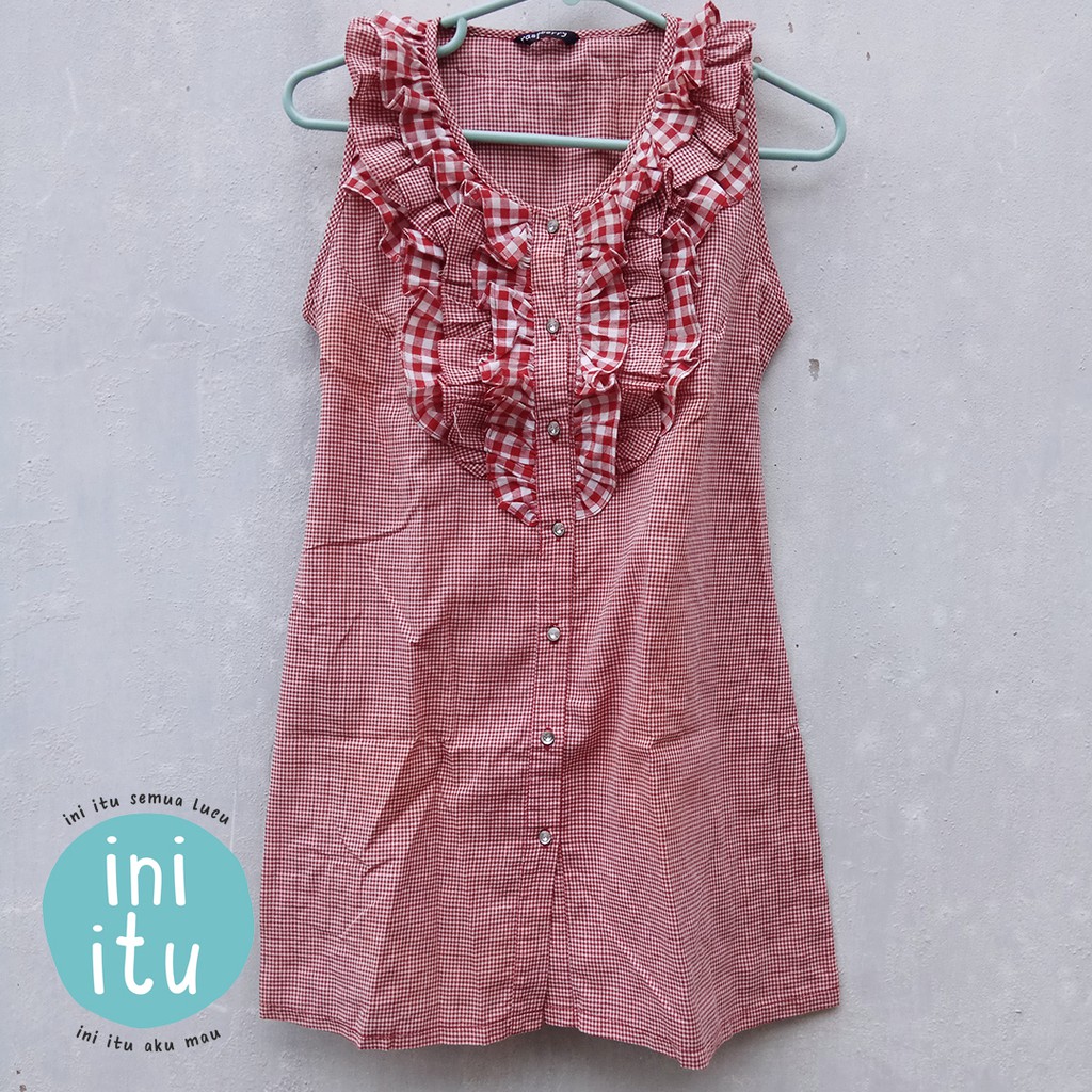 [PRELOVED] Minidress Merah Kotak-Kotak